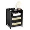 Homhougo Nightstand Set of 2 with Charging Station and LED Light Black - 2 of 4