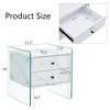 NicBex Modern Nightstand with 2 Drawers and Transparent Tempered Glass Sides for Bedroom and Living Room - 2 of 4