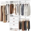 Besiost 120-In Closet Organizer with Wood Drawers, Closet System with Hanging Rods and Storage Shelves - 4 of 4