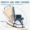PORTAL Oversized Folding Rocking Camping Chair Portable Outdoor Rocker with High Back Hard Armrests Carry Bag, Supports 400 lbs, Mesh Back - 3 of 4