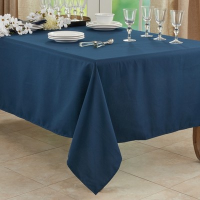 Navy Blue Rectangular Polyester Everyday Tablecloth