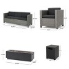 Christopher Knight Home Hegseth Outdoor Wicker 7 Seater Chat Set with 50,000 BTU Iron Fire Pit - 3 of 4
