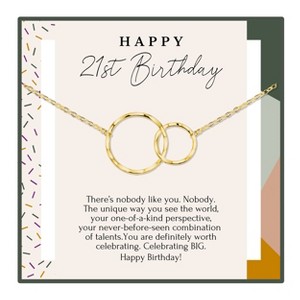 HOPE LOVE SHINE 21st Birthday Necklace Sterling Silver 14k Gold for Her – Meaningful Jewelry Gift for Daughter or Best Friend - 1 of 1