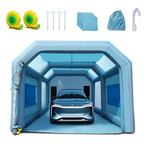 VEVOR 26x15x11ft Inflatable Paint Booth, Inflatable Spray Booth,High Powerful 750W+950W Blowers Spray Booth Tent,Car Paint Tent Air Filter System,Blue - 1 of 4