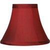 Springcrest Set of 6 Bell Lamp Shades Deep Red Faux Silk Small 3" Top x 6" Bottom x 5" High Candelabra Clip-On Fitting - 3 of 4