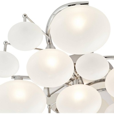 Lilypad Chrome 12-Light Frosted Glass Semi Flush Mount Ceiling Fixture