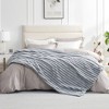 Amelie Home Soft Faux Fur Throw Blanket, Faux Rabbit Fur Striped Throw Blanket - 2 of 4