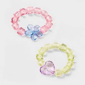 Girls' 2pc Heart Flower Bracelet Set - Cat & Jack™