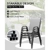 Outdoor Stackable Dining Chairs Set of 4, High-Back Patio Stacking Chairs, Patio Chairs with Textilene Fabric & Metal Frame for Lawn Backyard - 2 of 4