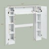 Tangkula Wooden Cabinet Bathroom Spacesaver Over The Toilet Storage Cabinet w/ Drop Door White - 3 of 4
