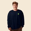 Dalix Alien Embroidered Cotton Classic Fit Long Sleeve Crewneck Tee Shirt Mens - 2 of 4