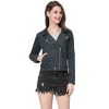 INSPIRE CHIC Women's Zip Up Faux Suede Biker Moto Jacket - 3 of 4