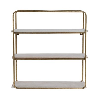 Sagebrook Home Metal Wood Floating Wall Shelves, Storage and Display, Decorative Wall Shelf Organization