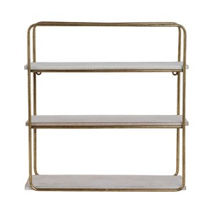 Sagebrook Home Metal Wood Floating Wall Shelves, Storage and Display, Decorative Wall Shelf Organization - 1 of 4