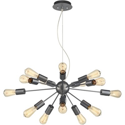 Bronze 33" Sputnik Chandelier with Edison Bulbs