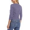 Women's Classic 3/4 Sleeve Open Front Cropped Cardigan Sweater Lightweight Knit Short Shrugs - 4 of 4