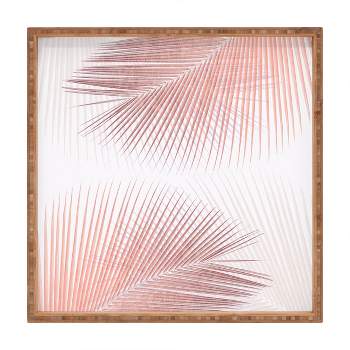 Gale Switzer Palm Leaf Synchronicity 12" x 12" Medium Square Bamboo Tray - Deny Designs