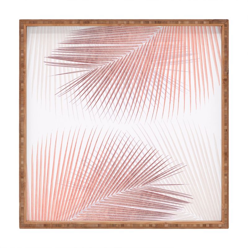 Gale Switzer Palm Leaf Synchronicity 12" x 12" Medium Square Bamboo Tray - Deny Designs, 1 of 4