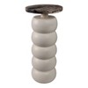 Tall End Table, Side Table, or Night Stand for Home - Stacked Ring Pedestal Base with Wood Top for Perfect Small Spaces - 4 of 4