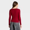 Women's Long Sleeve V-Neck Lace Trim T-Shirt - Universal Thread™ - 2 of 4