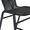 Emma and Oliver Set of Four Indoor/Outdoor Restaurant Style Rattan Barstools - 3 of 4