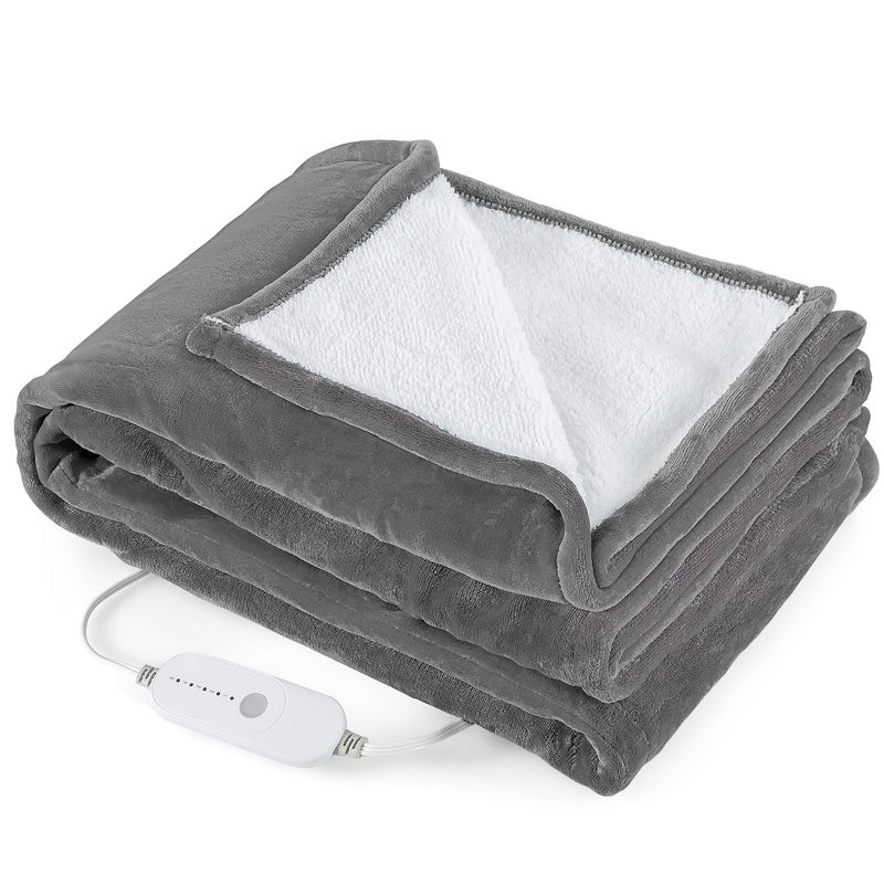 Costway Heated Blanket Electric Throw w/5 Heating Levels 10 Hours Auto-Off 84'' x 62'', 2 of 11
