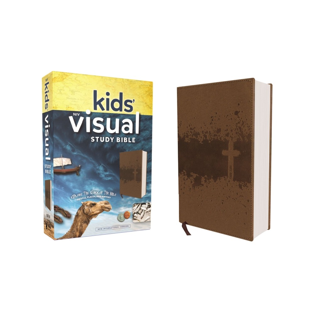 Niv, Kids' Visual Study Bible, Leathersoft, Bronze, Full Color Interior - by Zondervan (Leather Bound)