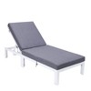 LeisureMod Chelsea Outdoor Patio Lounge Chair with Cushions in White Aluminum - 3 of 4