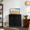 Fontoi Dressers, Tall Dresser with Wood Top, Storage Tower for Bedroom Entryway Hallway, Black, 11.8"*39.37"*39.37" - 4 of 4