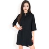 Anna-Kaci Women's Button-Down Roll-Up Sleeve Shirt Dress - 4 of 4