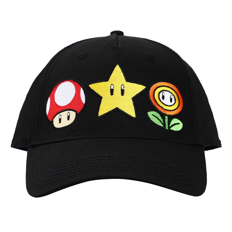 Super Mario Brothers Power-Ups Black Traditional Adjustable Hat, 2 of 6