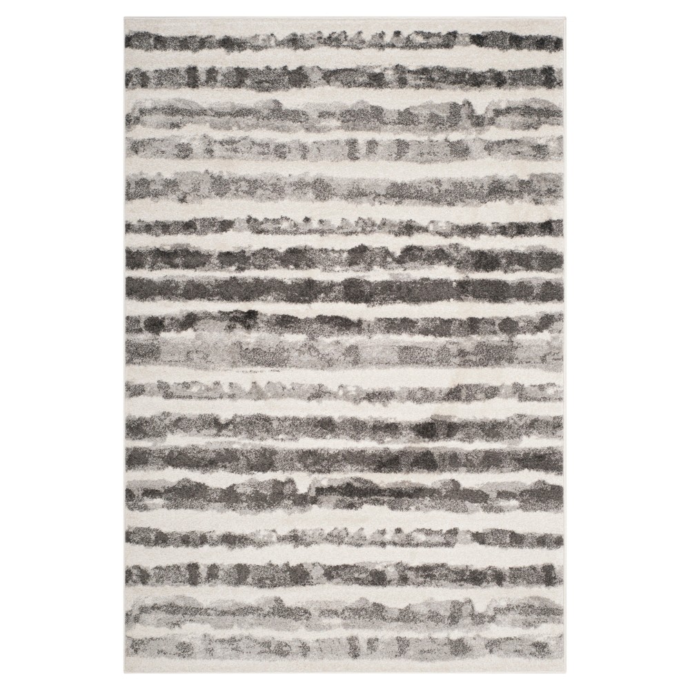 5'1inx7'6in Hannah Stripe Area Rug Ivory/Charcoal - Safavieh