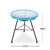 Kumasinova 18" Industrial Tempered Glass Top Outdoor Side Table with Rattan Frame&Iron legs,Patio Accent End Table for Poolside,Garden&Porch,White - 2 of 4