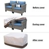 XIZZI Heavy Duty Patio Sofa Cover Waterproof, Outdoor Patio Furniture Cover with Air Vent Adjustable Drawstring and Handles, Beige - 4 of 4