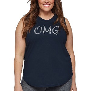 LA Pop Art Women's Word Art Tank Top - OMG - 1 of 4