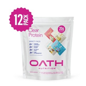 Oath Nutrition Variety Pack Clear Whey 12pk - Frosty Lemonade Icy Blue Kiwi Strawberry Coco Colada - 1 of 4