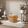 FURNIinspire Ottomans And Benches S Shape Teddy Fabric Ottoman Makeup Stool Footstool, Small Ottoman for Living Room, Brown, 19.3"*18.1"*18.1" - 4 of 4