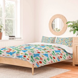 Deny Designs King Marta Barragan Camarasa Peace Doves Light Duvet Cover and Pillow Sham - 1 of 4