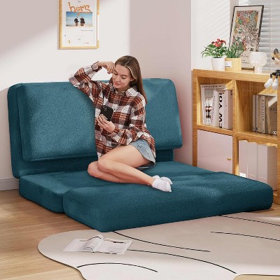 Mjkone Folding Sofa Bed Foam Filling Wall Couch,Washable Soft Faux Fur Floor Chairs,Sleeper Chairs Floor Mattress