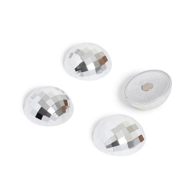 U Brands 4ct Disco Ball Magnets Silver