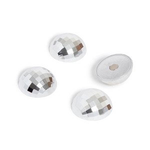 U Brands 4ct Disco Ball Magnets Silver - 1 of 4