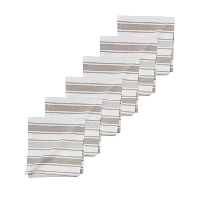 Chandler Stripe Black and White Cotton Napkin Set of 6