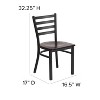 Emma and Oliver Black Ladder Back Metal Restaurant Dining Chair - 4 of 4