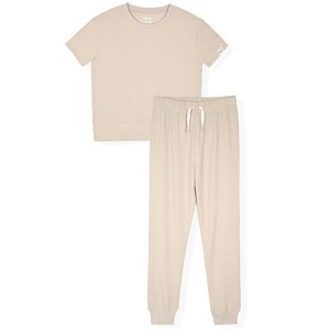 Sleep On It Boys 2-Piece Textured Jersey Short-Sleeve Jersey Pajama Pants Set - 1 of 4
