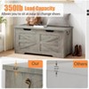 25/30/39"Farmhouse Storage Bench-Sturdy Wood Toy Chest with Safety Hinge, 350 lb Weight Capacity for Entryway & Bedroom - 4 of 4