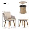 VisioGear Patio Seating Sets, 5 Pieces Patio Chair Sets with Cool Bar Table and Ottomans for Poolside, Brown, 23.2"*21.7"*31.5" - 2 of 4