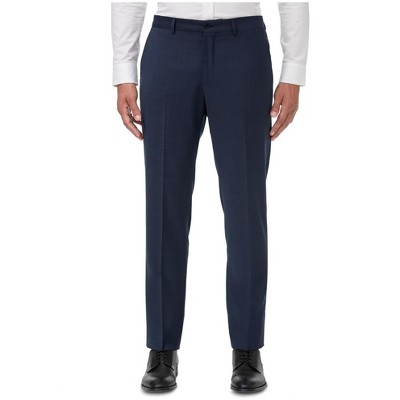 Armani Mens Modern Fit Woven Birdseye Dress Pants Slacks, Blue, 30W x 31L
