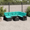vidaXL 8 Piece Patio Sofa Set with Cushions Black Poly Rattan - 2 of 4