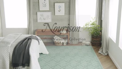 Green Diamond Pattern Synthetic Flatweave Indoor/Outdoor Rug 5' x 7'