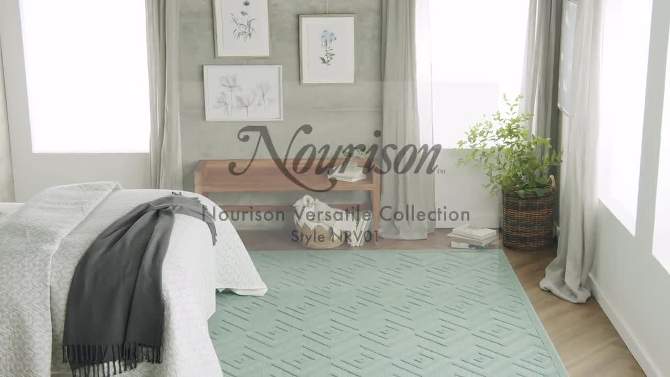 Nourison Versatile Solid Diamond Indoor Outdoor Flatweave Area Rug, 2 of 33, play video